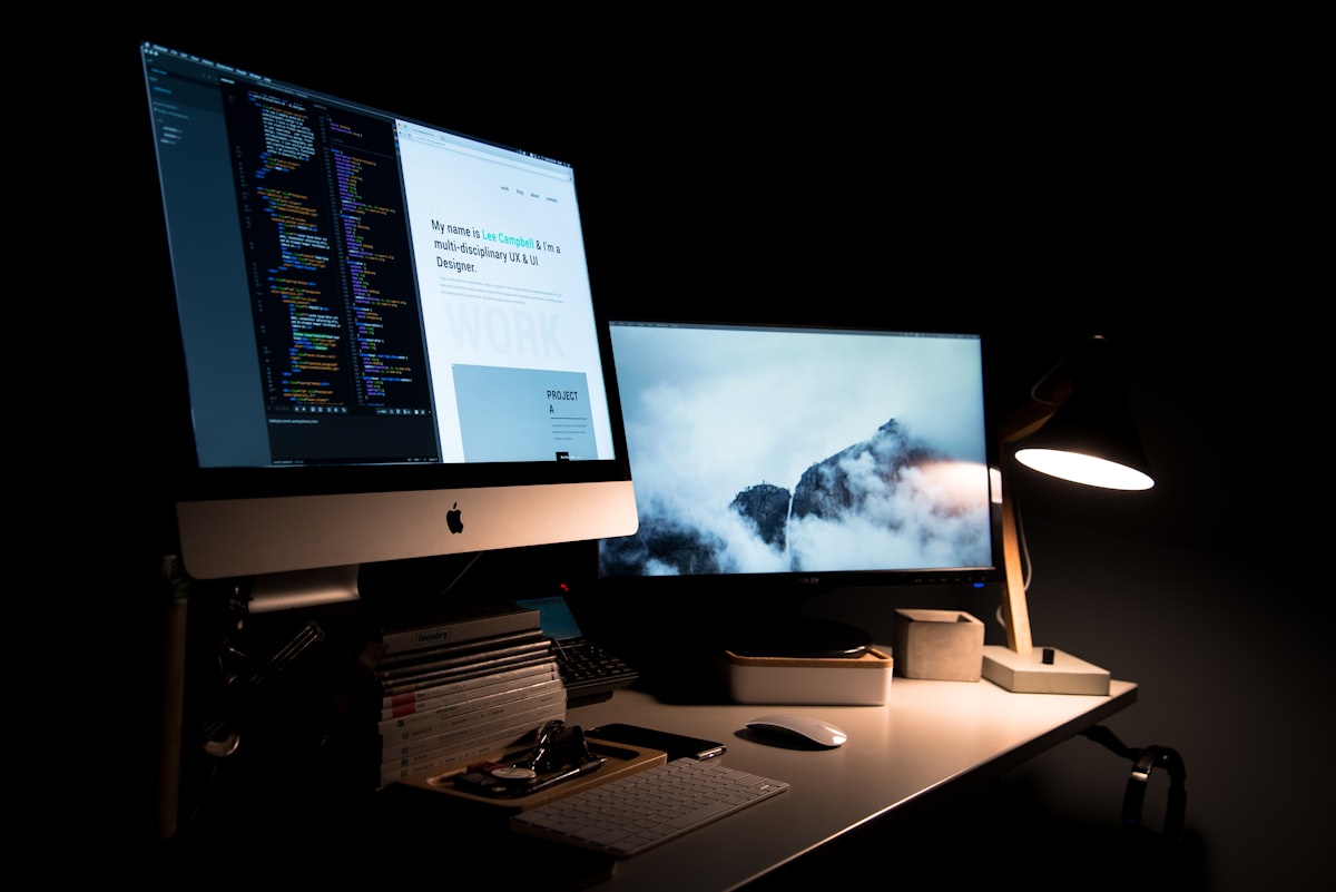 A design desk with a portfolio in progress